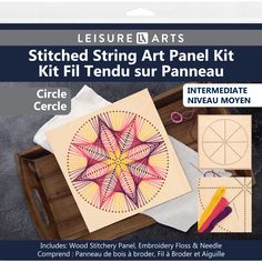 the kit includes embroidery kits and threading supplies, including an image of a star