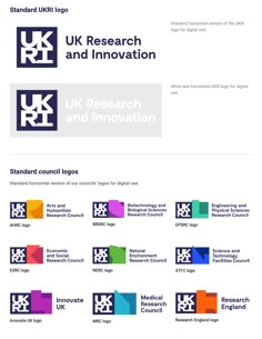 the uk research and innovation logo is shown in purple, blue, green, orange