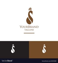 the logo for your brand tagline is an elegant bird with a crown on its head