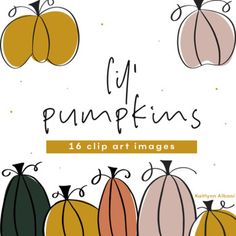 an illustrated book with pumpkins in different colors