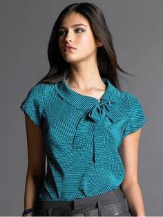 Turquoise Top, Work Attire, Blue Blouse, Blouse Styles, Kurti Designs, Fashion Tops