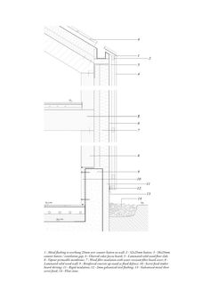 an architectural drawing shows the details of a building's exterior and its external walls