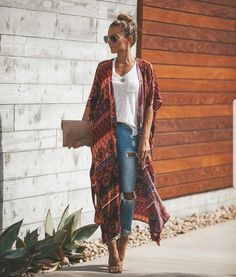 Look Hippie Chic, Trendy Spring Fashion, Stile Boho Chic, Look Boho Chic, Boho Mode, Mode Kimono, Mode Hippie, Estilo Hippie, Boho Style Outfits