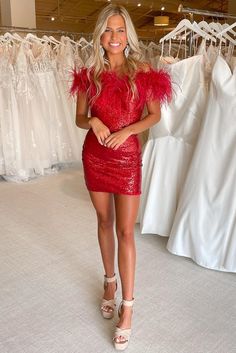 Unique Hoco Dresses 2022, Red Winter Formal Dresses Short, Preppy Homecoming Dresses Short, Feather Hoco Dress, Red Formal Dress Short, Unique Hoco Dresses Short, Senior Homecoming Dress, Red Hoco Dress Short, Homecoming Dresses 2022