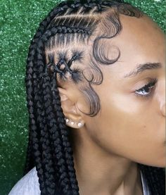 Cornrows Updo, Cute Braids, Edges Hair, African Hair Braiding Styles