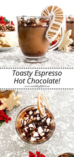 Espresso Hot chocolate in mugs Hot Chocolate Espresso, Unique Hot Chocolate, Hot Chocolate At Home, Coffee Recipes Hot, Chocolate At Home, Hot Chocolate Mix Recipe, Gourmet Hot Chocolate, Espresso Recipes, Diy Hot Chocolate