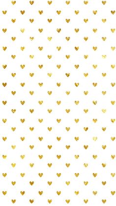 a white background with gold hearts on it