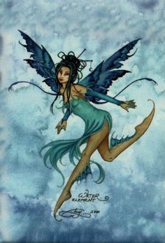 a painting of a fairy with wings flying through the air