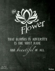 the flower that blooms in adversity is the most rare and beautiful of all