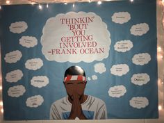 a poster with an image of a man thinking about getting involved in frank ocean