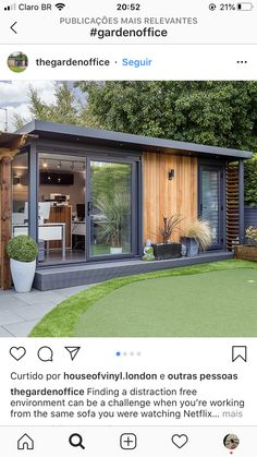 the garden office is on instagram and it's not in use yet,