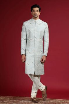 mens sherwani, silk sherwani, wedding wear for men, reception sherwani for men, sherwani latest designs 2024, reception wear for groom, grrom guide, party wear for groom, sherwani in budget range, wedding wear shopping online for men, us, uk , canada, Cutdana Work