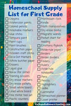 the homeschool supply list for seventh grade