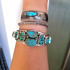 Vintage Sterling Silver Stamped Sterling Heavy/Sturdy Cluster Turquoise Stone Nuggets Native Design Tarnished In Good Pre-Owned Condition Vintage Turquoise Jewelry, Native Design, Turquoise Bracelet Cuff, Turquoise Cuff, Vintage Turquoise, Silver Turquoise, Turquoise Sterling Silver, Turquoise Jewelry, Turquoise Stone