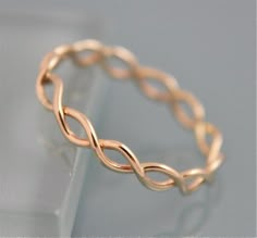 Celtic Twist Ring 14k Solid Gold Rope Woven Knot Infinity Wedding  Band Shiny Finish Ring Eco Friend Infinity Wedding Band, Infinity Wedding, Celtic Wedding Rings, Gold Ring Designs, Twist Ring, Handmade Wire Jewelry, Cute Rings, Pretty Rings, Hand Jewelry