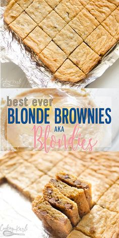 the best ever blondie brownies are made with only 3 ingredients and they're so good to eat