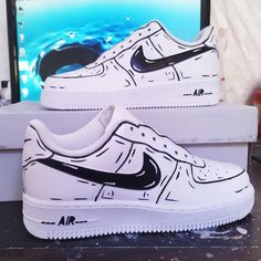 👟 Custom Made To Order Footwear 👟  - Authentic 👟  - Brand New🔥  - Free Worldwide Shipping 📦  - High quality custom sneakers😊  - Original shoe box and accessories.✨ - Best quality waterproof and scratch-proof paints used. Sneakers Outfit Men, Custom Shoes Diy, Cartoon Shoes, Shoes Outfit Fashion, Custom Air Force 1, Cute Nike Shoes, Cute Nikes, Workout Shoes, Swag Shoes