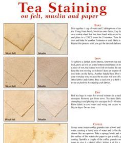 the country sample page for tea staining