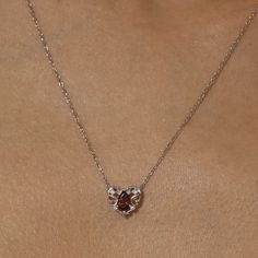 Embrace the magic of love with the Rosy Heart Red Garnet Ring and Necklace Set. This enchanting duo beautifully symbolizes deep bonds and emotional harmony, making it the perfect expression of affection. Inspired by the heart suit's meaning of love, these pieces serve as a cherished reminder of the beautiful connections we hold dear. ✦ 14K White Gold Vermeil (14K white gold plated over a sterling silver base) Ring And Necklace Set, Red Garnet Necklace, Necklace White Gold, Red Garnet Ring, Gold Vermeil Jewelry, Moss Agate Ring, Heart Red, Garnet Necklace, Forever Jewelry