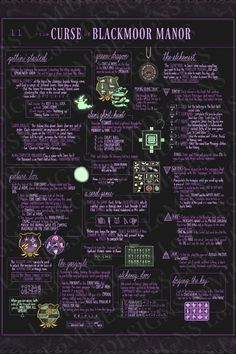 a black and purple poster with words describing the different types of jewels in each section