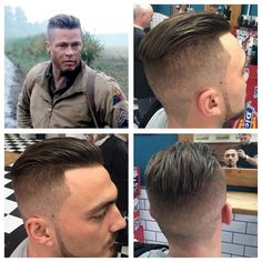 Brad Pitt Fury Hair, Brad Pitt Fury Haircut, Fury Haircut, Brad Pitt Fury, Haircut Designs For Men, Undercut Men, Beard Hairstyle, Men Haircut Styles