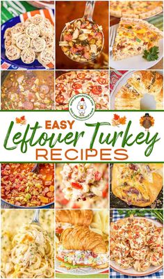 easy leftover turkey recipes collage