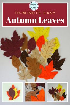 an autumn leaf collage with the words 10 - minute easy autumn leaves on it