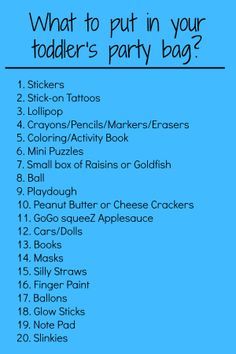 what to put in your toddler's party bag? - click on the image