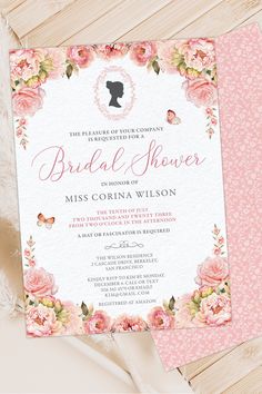 Peachy Pink Bridgerton Themed Bridal Shower Invitation Bridal Shower Themes Bridgerton, Bridgerton Themed Invitation, Bridgeton Invitation, Bridgerton Bridal Shower Invitations, Bridgeton Bridal Shower Theme, Brigerton Bridal Shower Theme, Bridal Shower Ideas Bridgerton, Lady Whistledown Invitation, Bridgerton Bridal Shower Invite