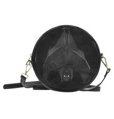 "❤️🎁 30% off the whole order if you buy 2 or more items! 🎁❤️ 25% off all Car Seat Covers, Round Rugs, Satchel Handbags, other Car Decor Items, Bean Bag Covers, Apparel, Ornaments and Everything else! Happy Holiday Shopping! This Round Crossbody Bag for Women is designed by Spacious0 and then custom made and shipped from China to you. It is the perfect gift for anyone who enjoys music, especially those played with a turntable. It is made with high quality vegan leather / PU.  It is well crafted with sturdy stitches and maintain its shape well. It is a small crossbody bag, but roomy enough for the essentials you want to keep handy.   🍀 About the Circe Sling Bag: - Diameter: 8\" (20 cm) - Depth: 2\" (5.5 cm) - Removable and adjustable shoulder strap ✈️ Free shipping to US and 20+ countries Eyes In The Dark, Small Black Crossbody Bag, Bat Eyes, Goth Cross, Cat Unique, Gothic Purse, Round Handbag, Gothic Cat, Round Crossbody Bag