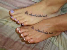 two people with tattoos on their feet that say, be wonderfully kind of beautiful