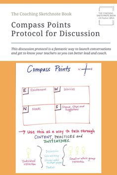 the coaching book compass points protodel for discussion with instructions and examples on how to use it