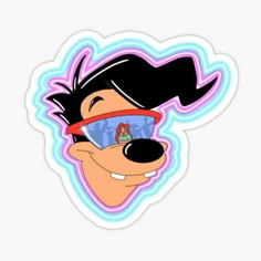 an animal sticker with sunglasses on it's face and the head of a dog wearing