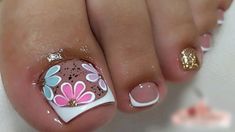 Pedicure Tradicional, Beginner Nail Designs, Feet Nail Design, Pedicure Designs Toenails, Infinity Nails, Pedicure Nail Designs