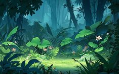 Rainforest jungle background_tropical rainforest background_tropical jungle background Background Jungle Illustration Concept Art, Fantasy Jungle Concept Art, Background Forest Illustration, Jungle Concept Art, Rainforest Background, Digital Art Forest, Rainforest Illustration, Anime Jungle, Background Studies