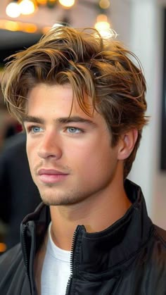 #fashion, #style, #outfitinspiration, #beauty Men’s Hair Curtains, Styled Mens Hair, Longer Men Hairstyles, Blonde Hair Styles For Men, Men’s Hair Longer On Top, Men’s Curtain Haircut, Men S Medium Haircut, 90’s Mens Hair, Short Edgy Hairstyles Men