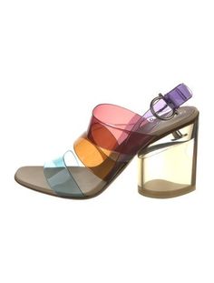 Salvatore Ferragamo PVC Slingback SandalsPurpleStripedMultistrap & Buckle Closure at AnklesIncludes Box & Dust Bag Salvatore Ferragamo Sandals Women, Pretty Boots, Future Wardrobe, Slingback Sandals, Gorgeous Shoes, Wedding Outfits, Heel Boots, High Heel Boots