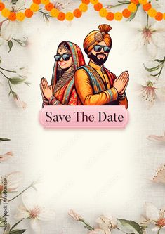 Punjabi Wedding Theme Ideas, Sardar Couple, Creative Wedding Invitations Design, Cartoon Wedding Invitations, Wedding Illustration Card, Small Wedding Decor, Royal Wedding Invitation, Indian Invitation Cards