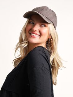 This baseball hat adds to perfect finishing touch to an outfit! Style our "All That Vintage Washed Baseball Hat" with an oversized knit pullover, a pair of Spanx,and white platform sneakers for a casual everyday look! When leaving to go run errands, throw on this boutique hat with an cropped knit sweater, a pair of medium wash denim jeans, and a simple gold layered necklace! PRODUCT DETAILS: Vintage Washed Baseball Hat 3 Color Options: Brown, Black, & Mocha MATERIAL AND CARE: 100% Cotton SIZING Trendy Solid Color Baseball Cap For Everyday, Trendy Solid Color Baseball Cap, Trendy Adjustable Gray Baseball Cap, Trendy Baseball Cap For Baseball Season, Casual Trucker Hat For Spring, Casual Solid Trucker Hat For Spring, Casual Solid Color Trucker Hat For Spring, Casual Cotton Hat For Fall, Casual Gray Snapback Hat With Visor