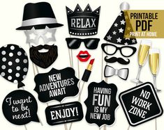 party photo booth props for new year's eve