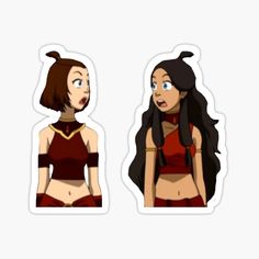 two cartoon avatars with different expressions sticker