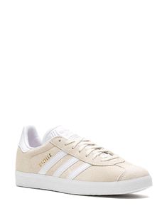 Adidas Gazelle "Off White" Sneakers - Farfetch White Gazelle, Adidas Black Sneakers, Black Sneakers Women, Off White Sneakers, Adidas Classic, Adidas Sneakers Women, Gold Sneakers, Adidas Gazelle, Classic Sneakers