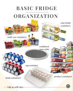 the basic fridge organization guide is shown