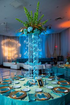 a table set up with plates and place settings