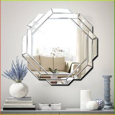 PRODUCT SIZE：23.6X23.6X0.79 inches hexagonal silver helicoid wall decor mirror. A floating,frameless wall mirror with small specular slices around.HFY home decoration mirror.
SOPHISTICATED DESIGN: The decorative mirror is designed with specified small polished slices mirror around the rim.Each edge is carefully beveled. It is sleek, modern and clean in the light.Our solid wood backing design reinforce the product,which is more safety and stable than others.
EASY TO INSTALL:The helicoid mirror is easy to install. There are two hanger on the back of the mirror so you can hang it on the wall securely and easily.You can combine two helicoid mirror together and hang them on the wall for a more personalized and charming decorative style.
PERFECT FIT:The wall mirror can be a stylish mirror for ba Decorating Mirror, Wall Mirror Decor Living Room, Living Room Vanity, Wall Decor Mirror, Decoration Mirror, Mirror For Wall, Wall Decorating, Decor Mirror, Bohemian Wall Decor