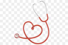 a red stethoscope with a heart on it, transparent png and psd