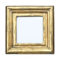 an old gold frame on a white background