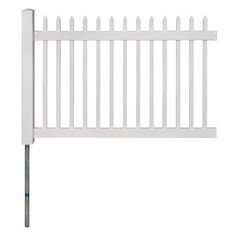 a white picket fence is shown against a white background