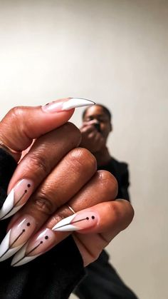 Monochrome Nails, Maquillage Yeux Cut Crease, Nagellack Trends, Black Nail, Pretty Acrylic Nails