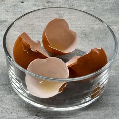 three pieces of hard boiled eggs in a glass bowl